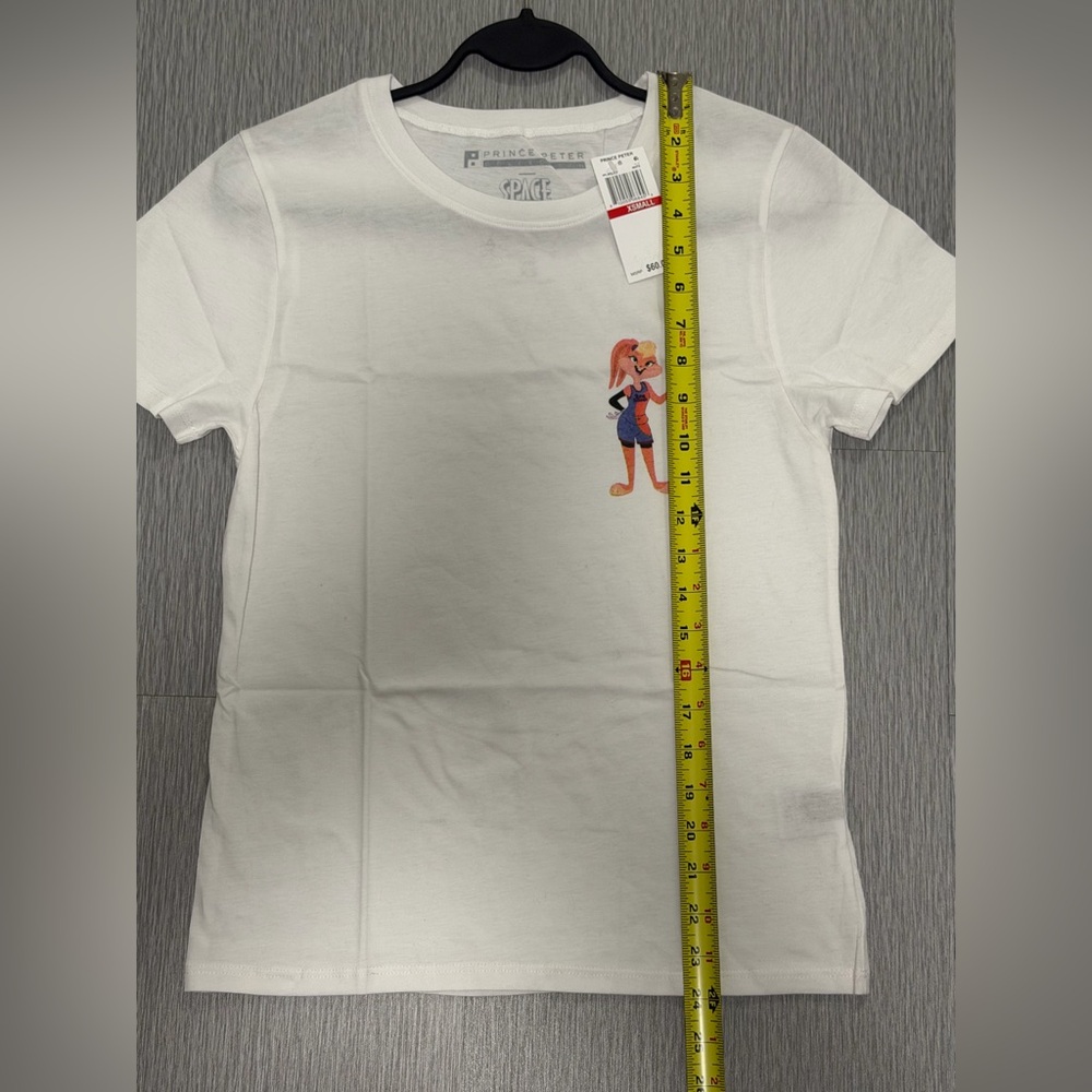 Prince Peter Space Jam Lola Bunny Graphic Tee XS White Made USA NWT Cotton - Picture 4 of 12